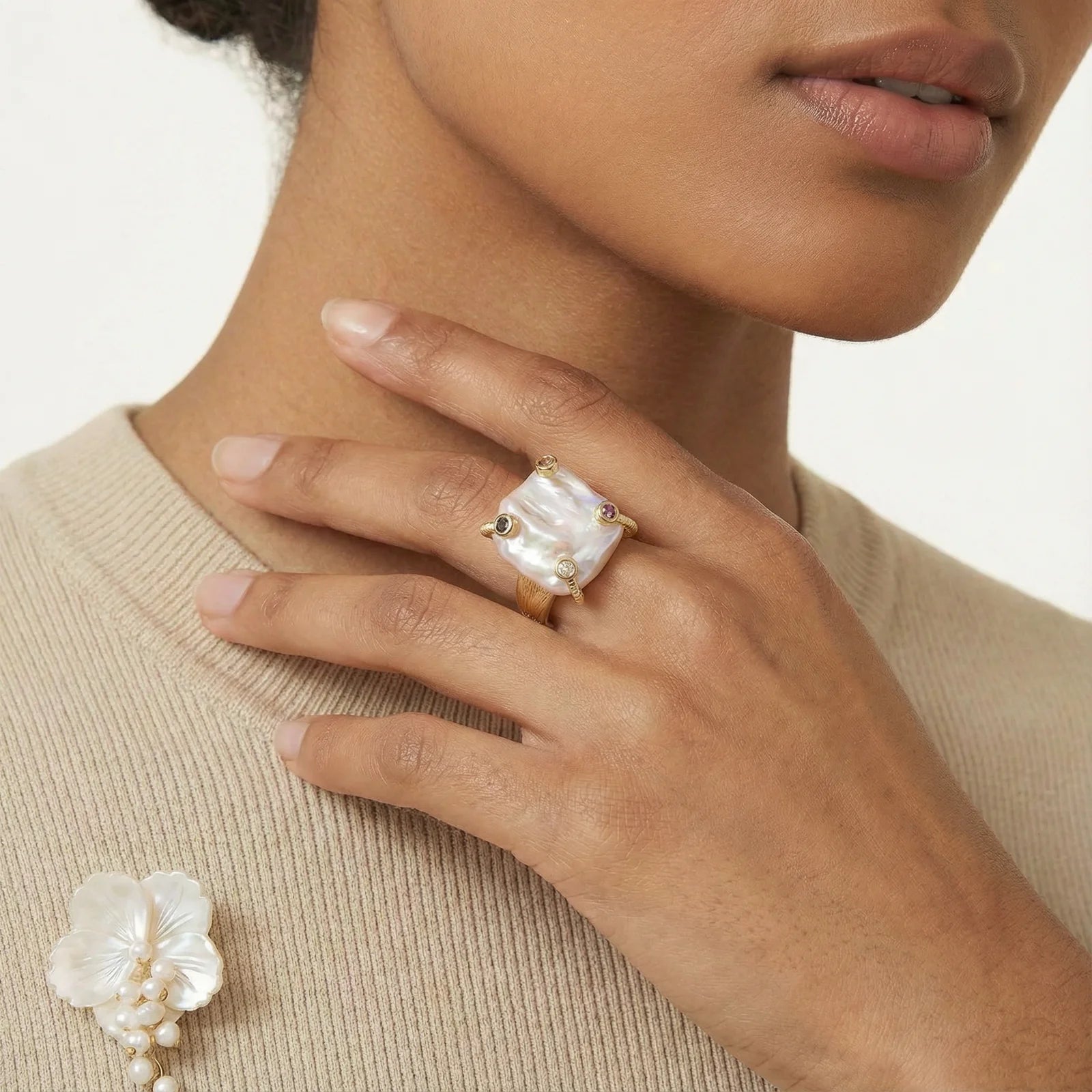 Baroque Pearl Statement Ring