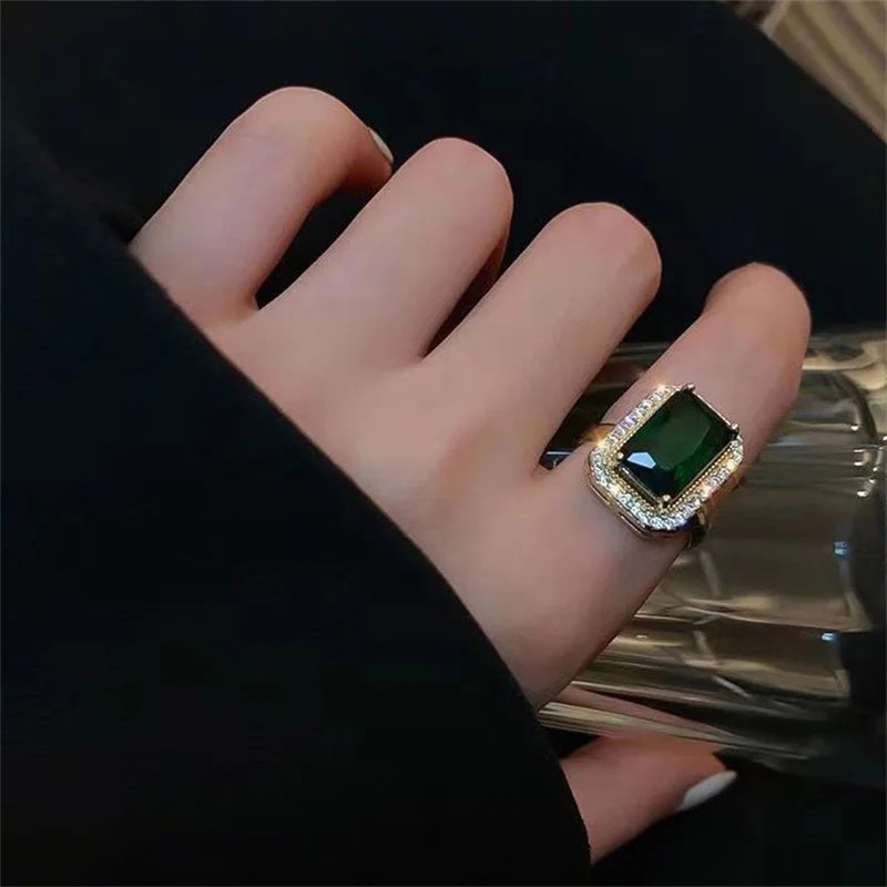 3Pcs Emerald Crystal Necklace Earrings