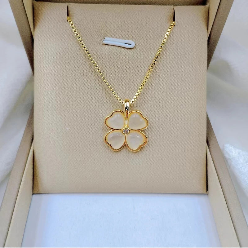 Clover Stainless Steel Pendant Clavicle Chain